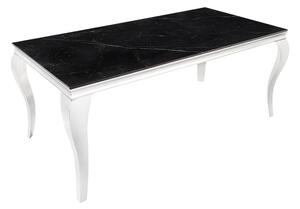 Designový jídelní stůl Rococo 180 cm černý / stříbrný