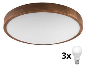 Brilagi - LED Stropní svítidlo CARVALHO SLIM 3xE27/60W/230V dub třešeň pr. 47 cm