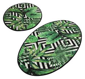 SADA 2x Koupelnová předložka TROPIC 60/100 cm zelená