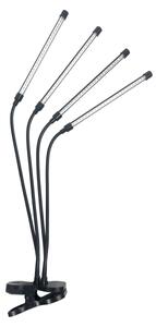 LED Stmívatelná lampa s klipem pro pěstování rostlin VITARO 4xLED/10W/230V černá