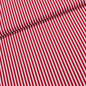 Bavlněné plátno Jolana JO003/01 červený a bílý proužek 5mm, š.150cm (látka v metráži)