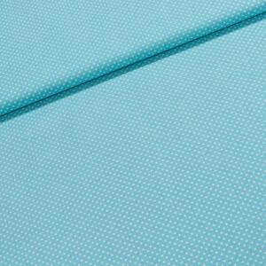 Bavlněné plátno Jolana JO004/05 bílý puntík na tyrkysové 2 mm, š.150cm (látka v metráži)