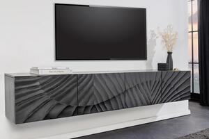 Designový závěsný TV stolek Shayla 200 cm černé mango