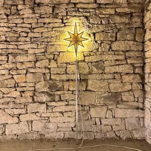 DECOLED LED světelná hvězda na vrchol stromu 3D tisk, 45 x 70 cm, teple bílá
