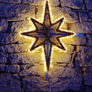DECOLED LED světelná hvězda, závěsná 3D tisk, 80x104 cm, teple bílá