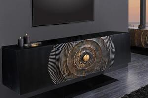 Designová závěsná komoda Venetia 177 cm černo-zlatá
