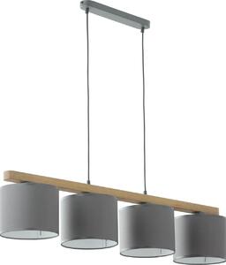 Moderní závěsné osvětlení nad jídelní stůl GERONIMO, 4xE27, 60W, šedé