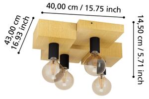 Eglo 43798 - Stropní svítidlo HALKIN 4xE27/40W/230V