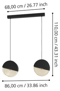 Eglo 43812 - Lustr na lanku MUMBLES 2xE27/40W/230V