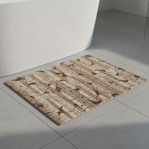 Pěnová předložka PVC AQUAMAT 6050-4, rostlinný ornament hnědý, šíře 65cm (metráž)