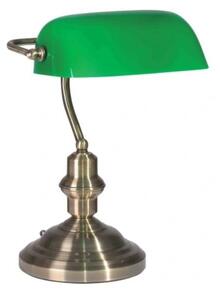Stolní lampa v bankéřském stylu OFFICE BANK Z, 1xE27, 60w, zelená