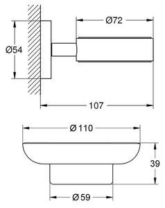 Grohe Essentials Mýdlenka s držákem, kartáčovaný Hard Graphite 1 set