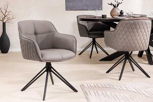 Designová otočná židle Natasha taupe kůže