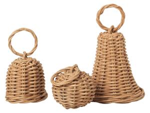 Vánoční ozdoby z ratanu Bell Baubles – set 3 ks