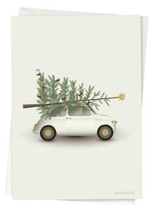 Vánoční přání Christmas Tree & Little Car