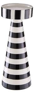 STRIPES Svícen na sloupovou svíčku 25 cm - černá/bílá