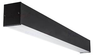 Stropní moderní svítidlo AMADEUS, 1xT8, G13, 18W, 63x6x7cm, černé, matný difuzor