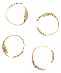 Kroužky na ubrousky Holly Leaf Brass – set 4 ks