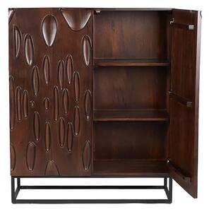 Designová vysoká komoda Lameez 120 cm tmavě hnědá akácie