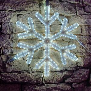 DECOLED LED světelná vločka V, závěsná 3D tisk, pr. 67 cm, ledově bílá