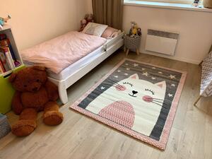 Kusový koberec Kiddo F0132 pink - kočička růžová 80x150 cm