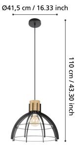 Eglo 43769 - Lustr na lanku STILLINGTON 1xE27/40W/230V černá