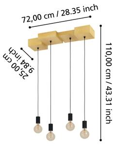 Eglo 43799 - Lustr na lanku HALKIN 4xE27/40W/230V