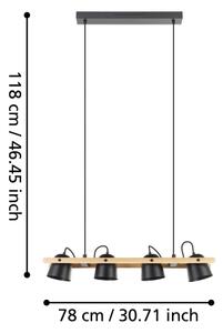 Eglo 900883 - LED RGBW Stmívatelný lustr na lanku HORNWOOD-Z 4xLED/3,7W/230V