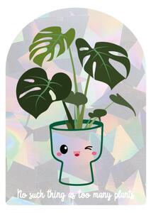 Duhová samolepka na okno - Monstera, 1 ks