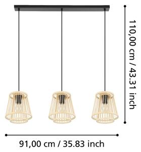 Eglo 43853 - Lustr na lanku HYKEHAM 3xE27/40W/230V