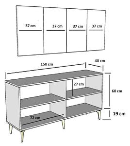 Konzolový stolek Lideke (bílá + stříbrná). 1093408