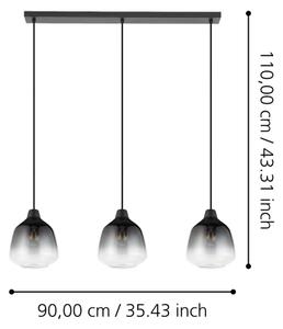 Eglo 43822 - Lustr na lanku SEDBERGH 3xE27/40W/230V