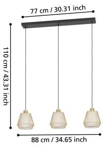 Eglo 900897 - Lustr na lanku CIUDADELA 3xE27/40W/230V