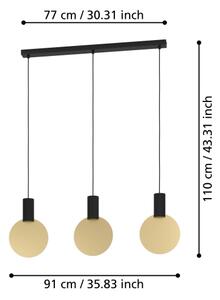 Eglo 900402 - LED Lustr na lanku SARONA 3xGU10/4,5W/230V 3000K
