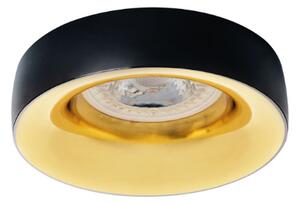 Kanlux VÝPRODEJ Vestavná designová bodovka ELNIS LB/G černá/zlatá - vystouplý podhledový rámeček do SDK sádrokartonového podhledu pro LED žárovku 27810