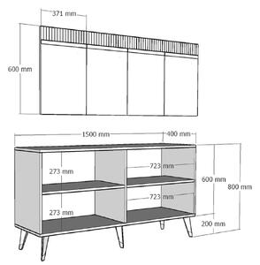 Konzolový stolek Mekebu 2 (bílá + stříbrná). 1093415