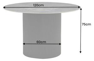 Kulatý jídelní stůl Parthenia 120 cm vzor šedý mramor