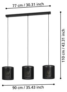 Eglo 43796 - Lustr na lanku MANBY 3xE27/40W/230V