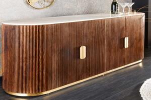 Designová komoda Daichi 170 cm mango/mramor bílý