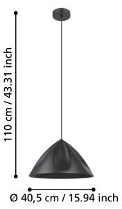 Eglo 900835 - Lustr na lanku PODERE 1xE27/40W/230V černá