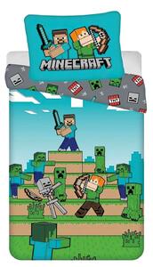 Jerry Fabrics Dětské povlečení MINECRAFT WE GOT THIS, modro-šedé, bavlna hladká, 140x200cm + 70x90cm