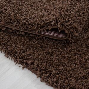 Kusový koberec Life Shaggy 1500 brown kruh 200x200 cm