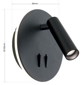 Orion WA 2-1467 - LED Nástěnné bodové svítidlo LENNY LED/6W/230V + LED/3W černá