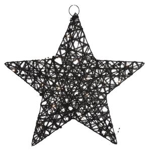 Vánoční dekorace hvězda STARIELLE s LED osvětlením 30 cm, černá