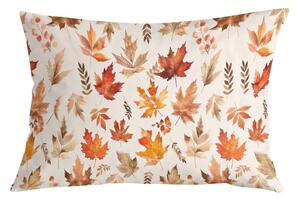 Flanelový povlak na polštář LEAVES & STRIPES 50x70 cm, barevný