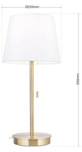 Orion LA 4-1205/1 - Stolní lampa s USB portem LUDWIG 1xE27/40W/230V bílá/zlatá