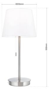 Orion LA 4-1205/1 - Stolní lampa s USB portem LUDWIG 1xE27/40W/230V bílá/chrom