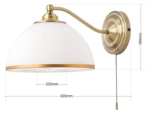 Orion WA 2-1371/1 - Nástěnná lampa OLD LAMP 1xE27/40W/230V bílá/mosaz