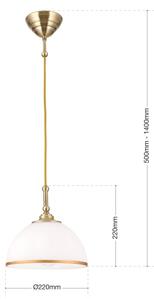 Orion HL 6-1808/1 - Lustr na lanku OLD LAMP 1xE27/40W/230V bílá/mosaz