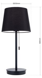 Orion LA 4-1205/1 - Stolní lampa s USB portem LUDWIG 1xE27/40W/230V černá